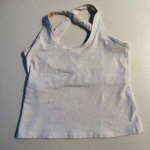 Lululemon White Workout Top Built in Bra Cross Back – Size 6/Small